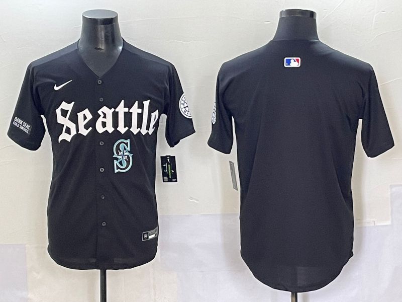 Men 2025 Seattle Mariners Blank black Five generations Joint Name Nike MLB Jersey style 9